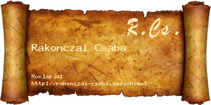 Rakonczai Csaba névjegykártya